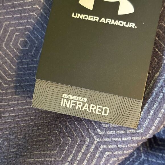 Under Armour Mens Cold Gear Infrared Half Zip Pullover Sweater Black Blue Steel - Picture 9 of 10